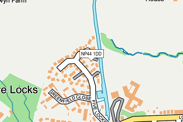 NP44 1DD map - OS OpenMap – Local (Ordnance Survey)