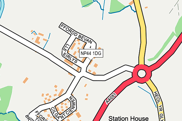 NP44 1DG map - OS OpenMap – Local (Ordnance Survey)