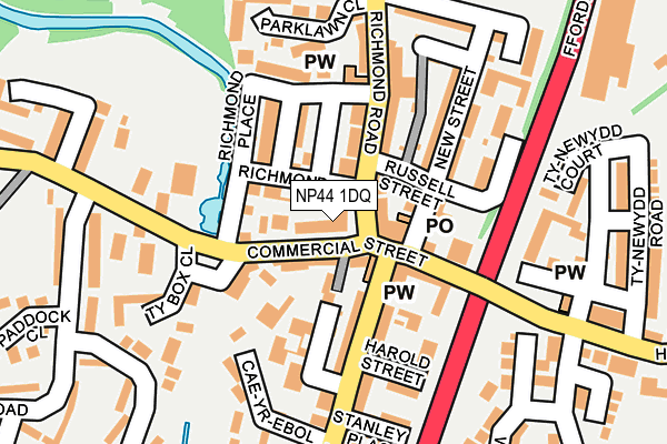 NP44 1DQ map - OS OpenMap – Local (Ordnance Survey)