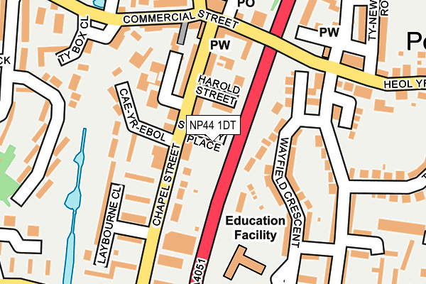 NP44 1DT map - OS OpenMap – Local (Ordnance Survey)