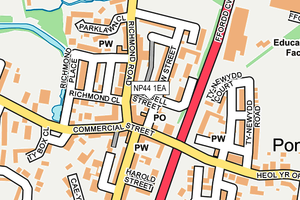NP44 1EA map - OS OpenMap – Local (Ordnance Survey)