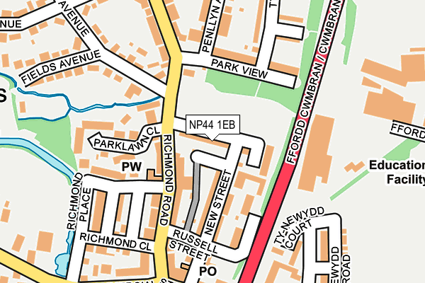 NP44 1EB map - OS OpenMap – Local (Ordnance Survey)