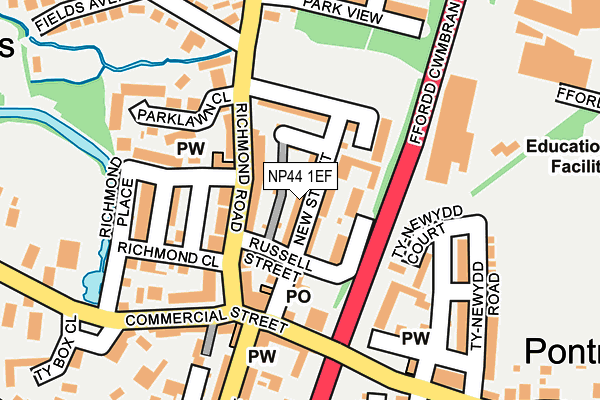 NP44 1EF map - OS OpenMap – Local (Ordnance Survey)