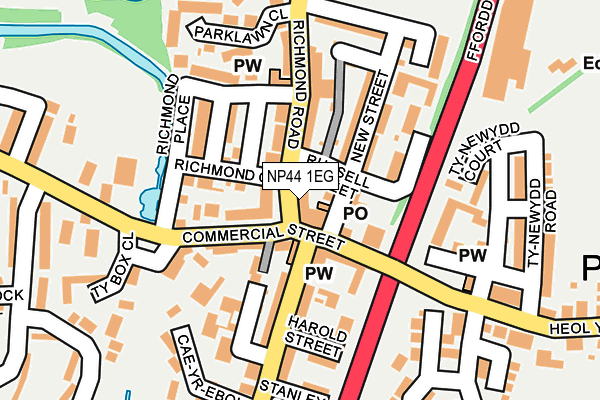 NP44 1EG map - OS OpenMap – Local (Ordnance Survey)