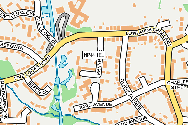 NP44 1EL map - OS OpenMap – Local (Ordnance Survey)