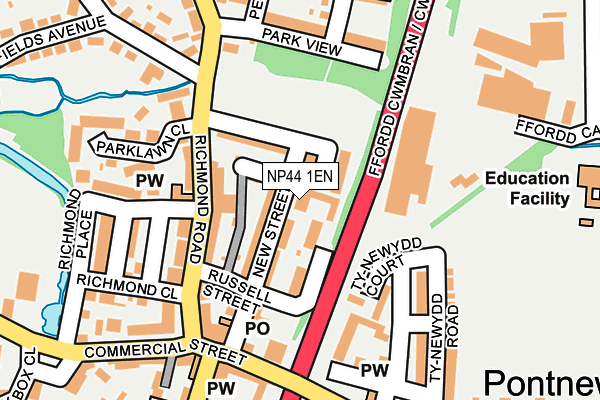 NP44 1EN map - OS OpenMap – Local (Ordnance Survey)
