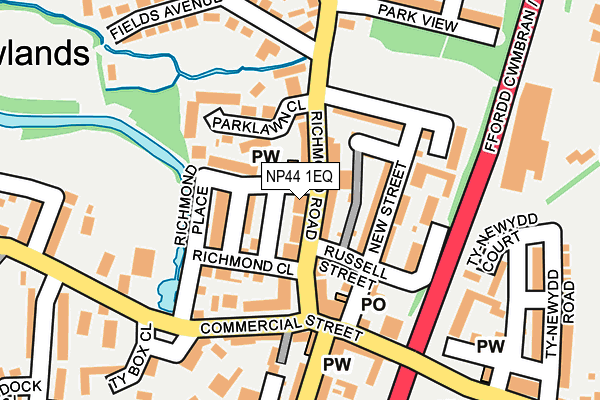 NP44 1EQ map - OS OpenMap – Local (Ordnance Survey)