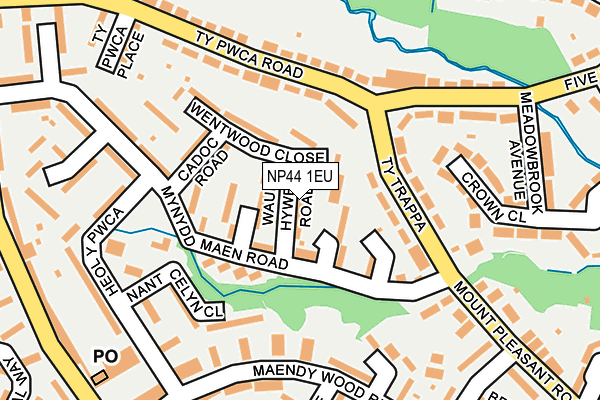 NP44 1EU map - OS OpenMap – Local (Ordnance Survey)