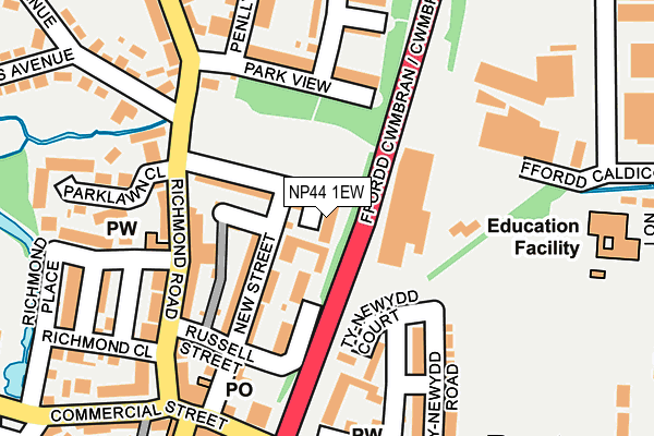 NP44 1EW map - OS OpenMap – Local (Ordnance Survey)