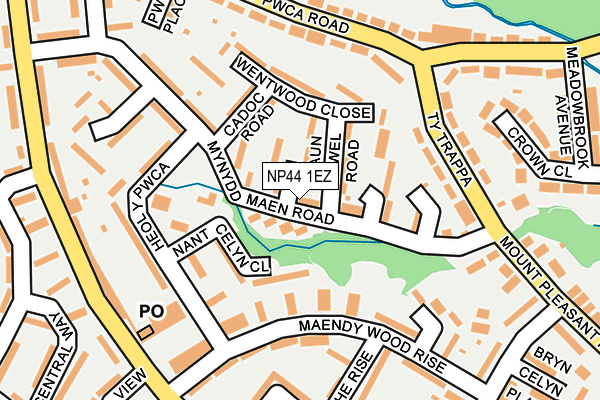 NP44 1EZ map - OS OpenMap – Local (Ordnance Survey)