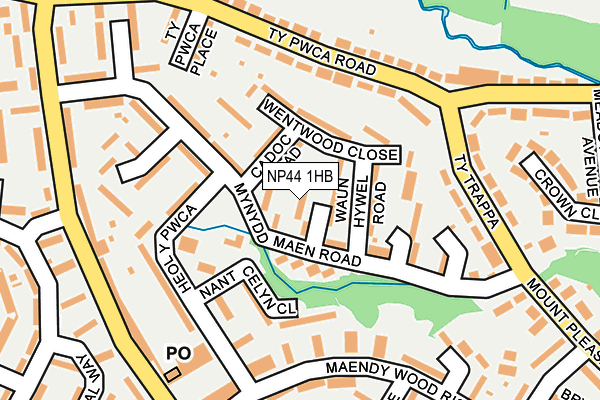 NP44 1HB map - OS OpenMap – Local (Ordnance Survey)