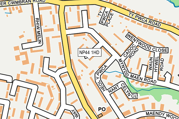 NP44 1HD map - OS OpenMap – Local (Ordnance Survey)