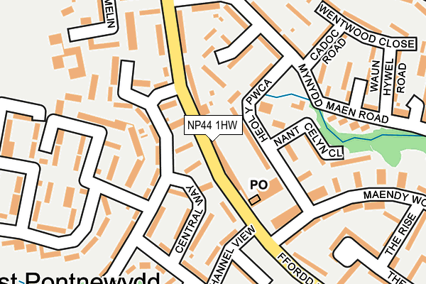 NP44 1HW map - OS OpenMap – Local (Ordnance Survey)