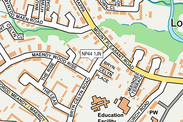 NP44 1JN map - OS OpenMap – Local (Ordnance Survey)