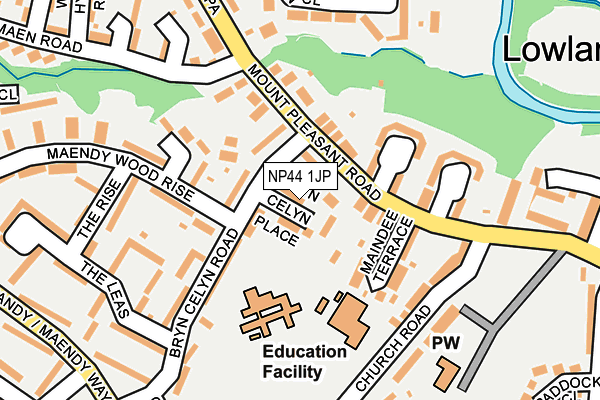 NP44 1JP map - OS OpenMap – Local (Ordnance Survey)