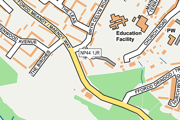 NP44 1JR map - OS OpenMap – Local (Ordnance Survey)
