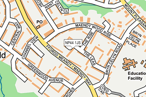 NP44 1JS map - OS OpenMap – Local (Ordnance Survey)