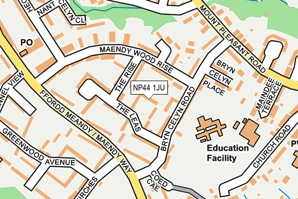 NP44 1JU map - OS OpenMap – Local (Ordnance Survey)