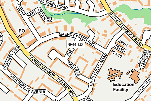 NP44 1JX map - OS OpenMap – Local (Ordnance Survey)