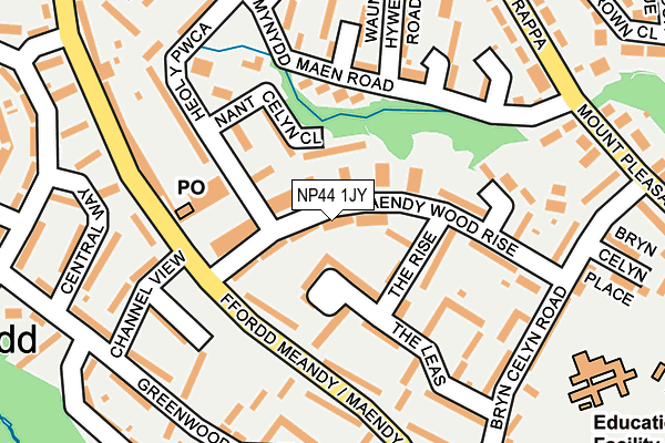 NP44 1JY map - OS OpenMap – Local (Ordnance Survey)