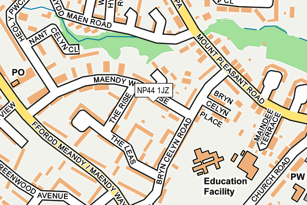 NP44 1JZ map - OS OpenMap – Local (Ordnance Survey)