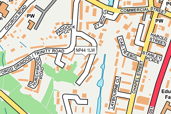 NP44 1LW map - OS OpenMap – Local (Ordnance Survey)