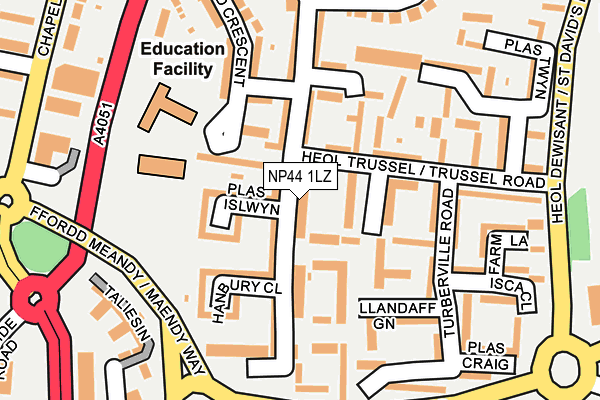 NP44 1LZ map - OS OpenMap – Local (Ordnance Survey)