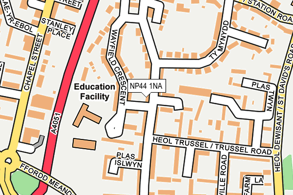 NP44 1NA map - OS OpenMap – Local (Ordnance Survey)