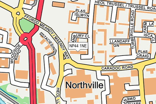NP44 1NE map - OS OpenMap – Local (Ordnance Survey)