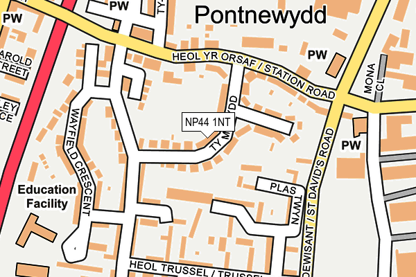 NP44 1NT map - OS OpenMap – Local (Ordnance Survey)