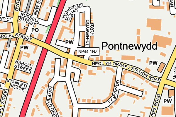 Map of PONTNEWYDD CHILD CARE LTD at local scale