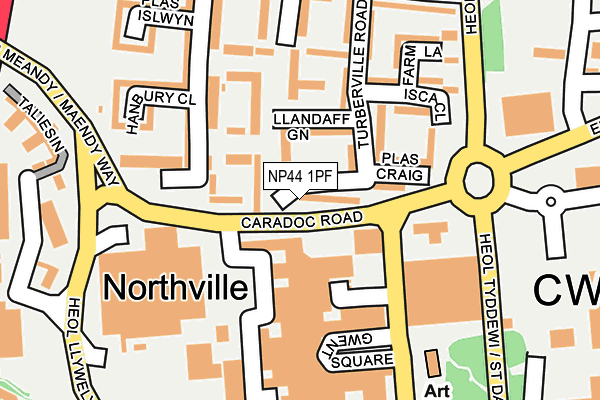 NP44 1PF map - OS OpenMap – Local (Ordnance Survey)
