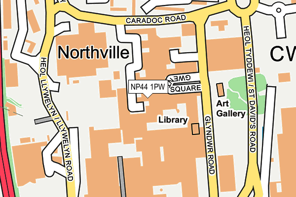 NP44 1PW map - OS OpenMap – Local (Ordnance Survey)