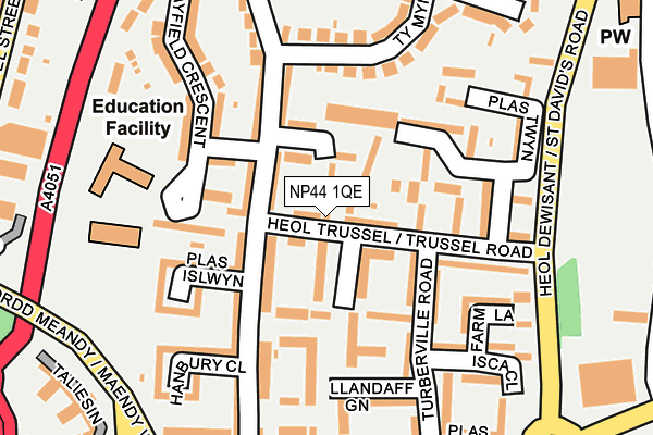 NP44 1QE map - OS OpenMap – Local (Ordnance Survey)