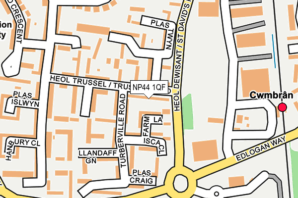 NP44 1QF map - OS OpenMap – Local (Ordnance Survey)
