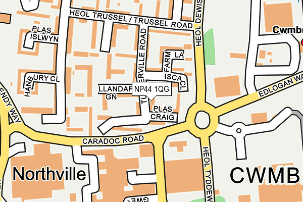 NP44 1QG map - OS OpenMap – Local (Ordnance Survey)