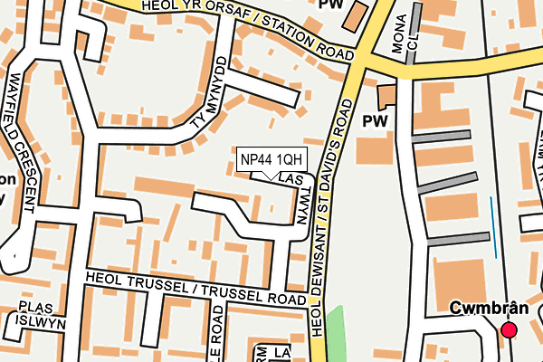NP44 1QH map - OS OpenMap – Local (Ordnance Survey)