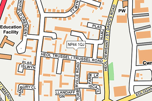 NP44 1QJ map - OS OpenMap – Local (Ordnance Survey)