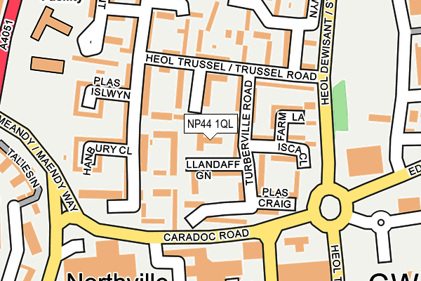 NP44 1QL map - OS OpenMap – Local (Ordnance Survey)