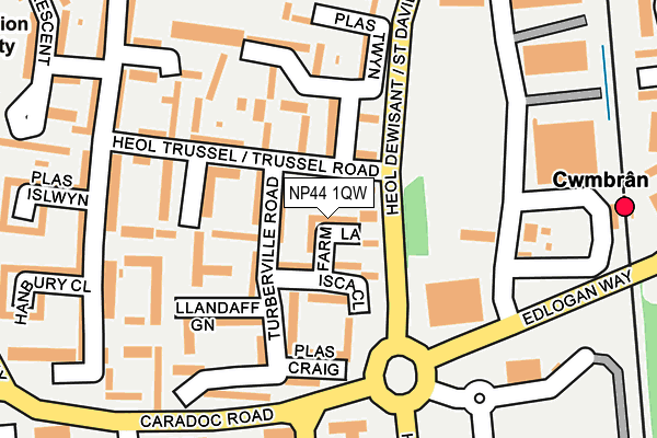 NP44 1QW map - OS OpenMap – Local (Ordnance Survey)