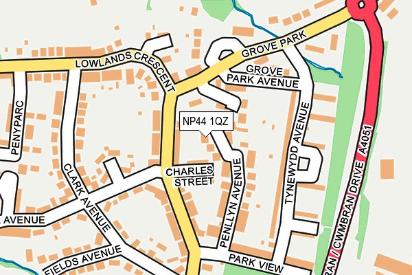 NP44 1QZ map - OS OpenMap – Local (Ordnance Survey)