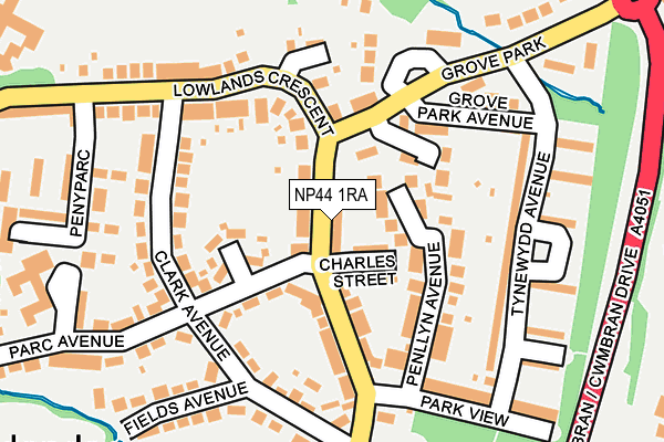 NP44 1RA map - OS OpenMap – Local (Ordnance Survey)