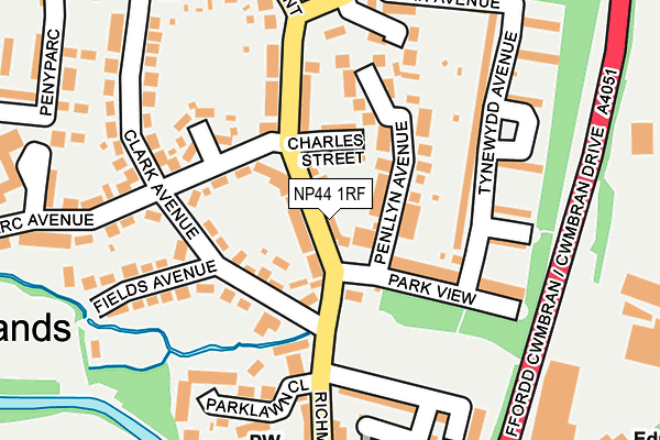 NP44 1RF map - OS OpenMap – Local (Ordnance Survey)