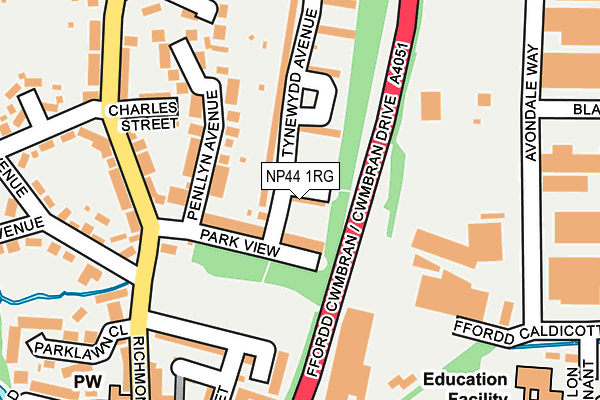 NP44 1RG map - OS OpenMap – Local (Ordnance Survey)