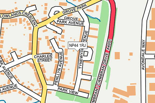 NP44 1RJ map - OS OpenMap – Local (Ordnance Survey)