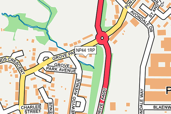 NP44 1RP map - OS OpenMap – Local (Ordnance Survey)