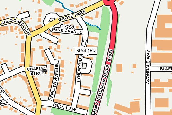 NP44 1RQ map - OS OpenMap – Local (Ordnance Survey)