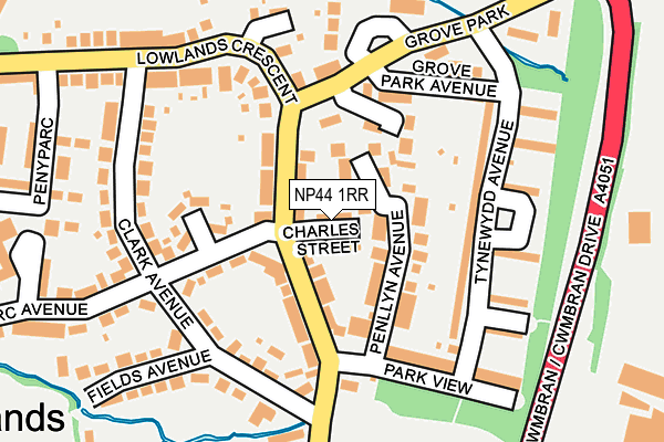 NP44 1RR map - OS OpenMap – Local (Ordnance Survey)