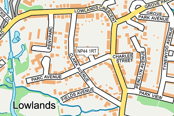 NP44 1RT map - OS OpenMap – Local (Ordnance Survey)
