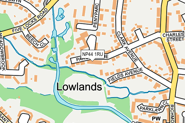 NP44 1RU map - OS OpenMap – Local (Ordnance Survey)